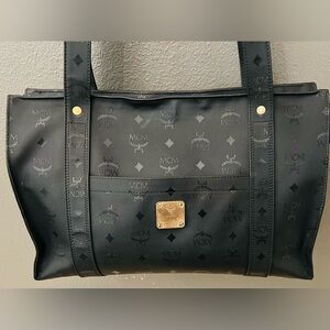 Authentic MCM Shoulder bag/Tote Black Nylon), with COA